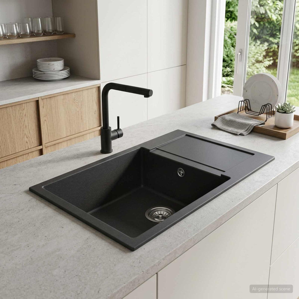Sink 780 x 500 mm 80% Quartz and 20% Resin Length 500 mm 480 x 436 mm basin