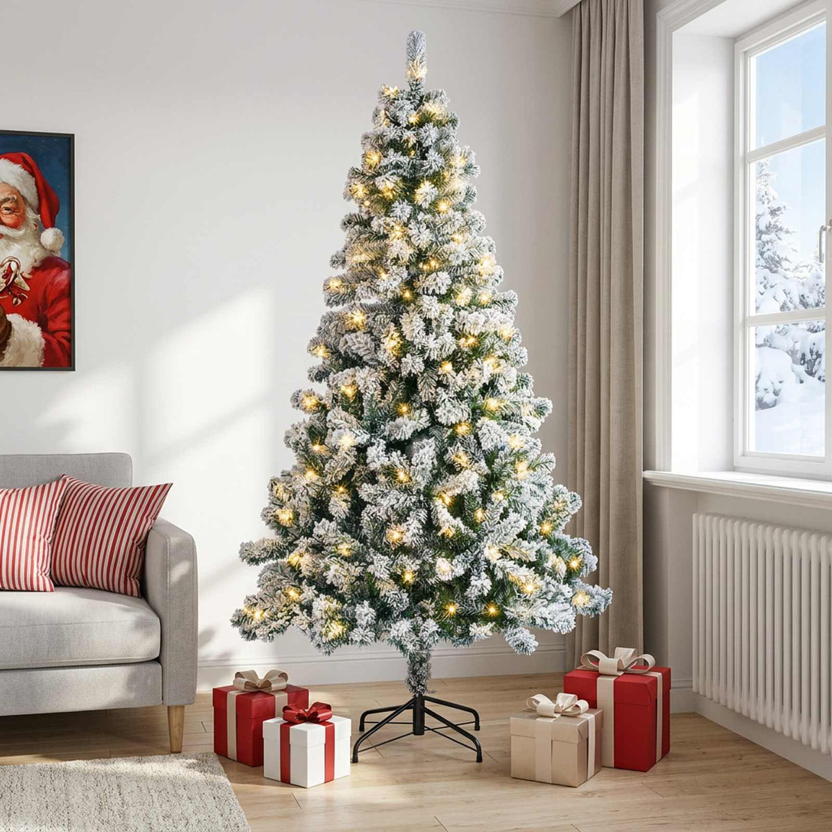 Artificial Christmas Tree with Bauble 150 LEDs with LEDs