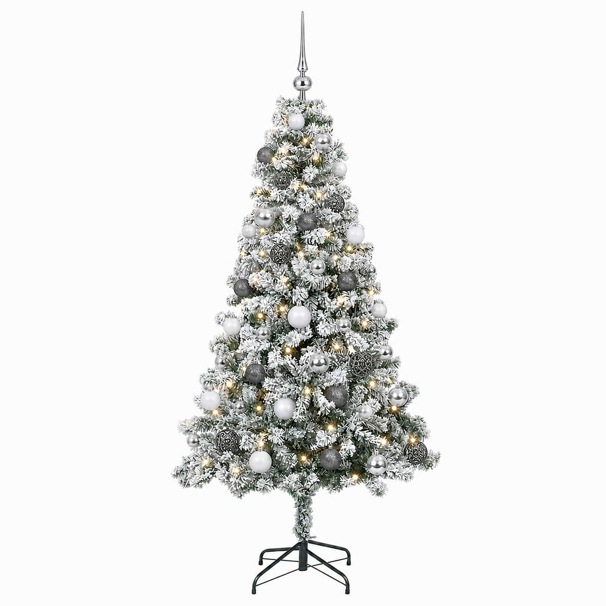 vidaXL Artificial Christmas Tree with Bauble 120 cm 150 LEDs 4