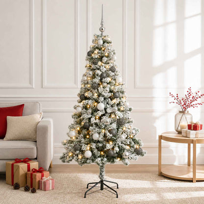 vidaXL Artificial Christmas Tree with Bauble 120 cm 150 LEDs 1