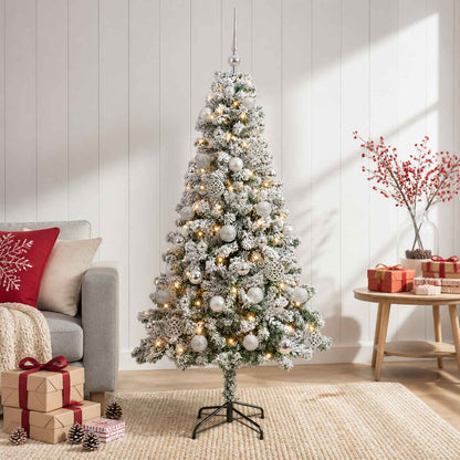 Artificial Christmas Tree with Bauble 150 LEDs with LEDs & silver balls