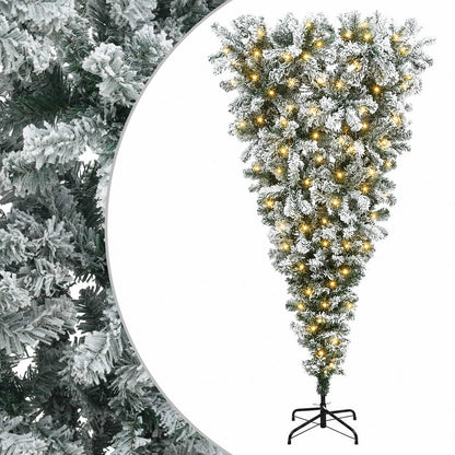 Upside-down Artificial Hinged Christmas Tree 150 LEDs 150 cm with LEDs