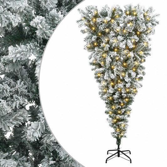 Upside-down Artificial Hinged Christmas Tree 150 LEDs 150 cm with LEDs