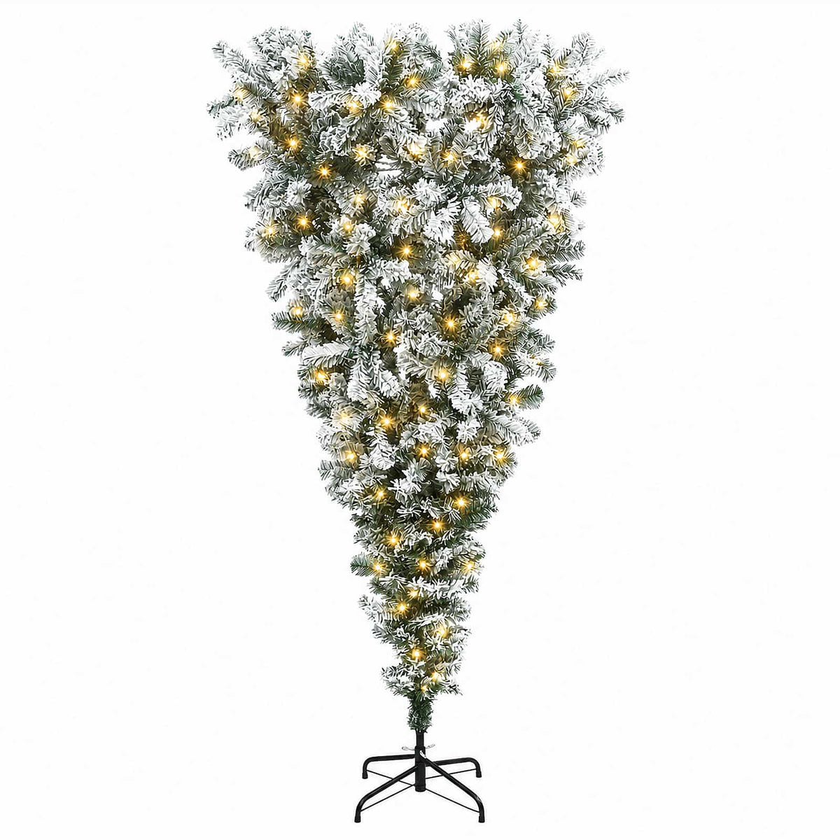 Upside-down Artificial Hinged Christmas Tree 150 LEDs 150 cm with LEDs