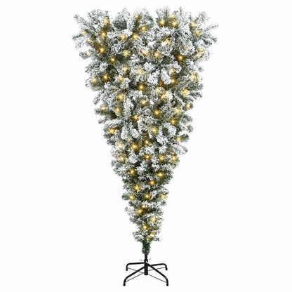 Upside-down Artificial Hinged Christmas Tree 150 LEDs 150 cm with LEDs