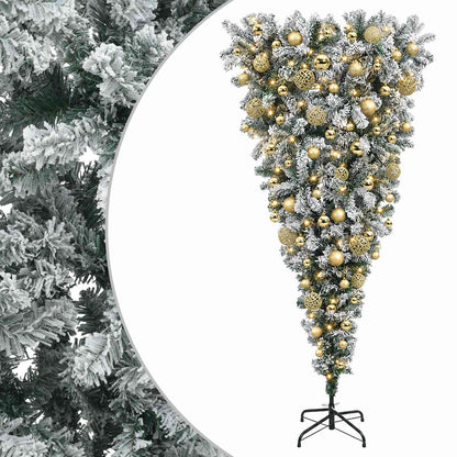 vidaXL Upside-down Artificial Hinged Christmas Tree 180 cm 300 LEDs 2