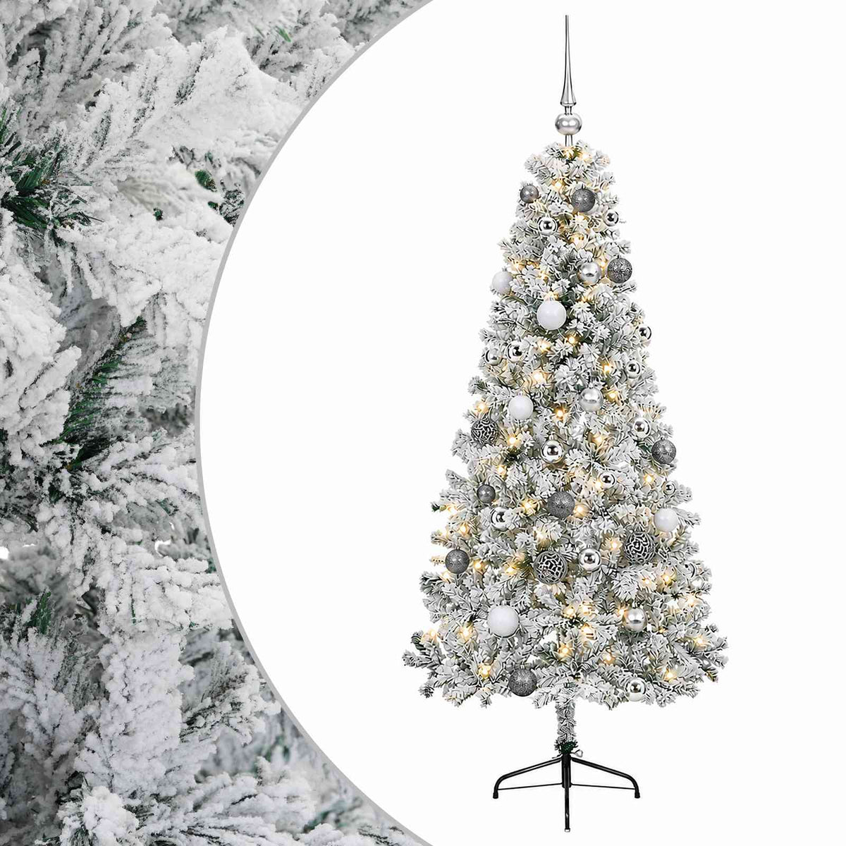vidaXL Artificial Christmas Tree with Bauble 120 cm 150 LEDs 2