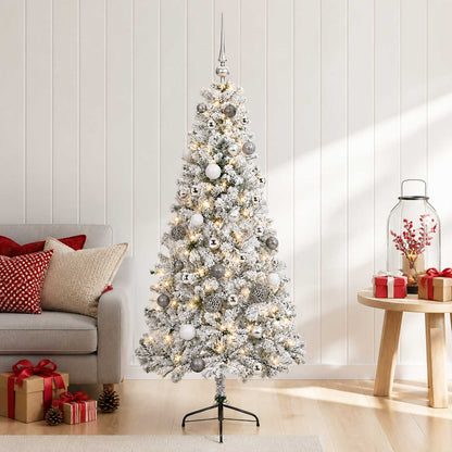 vidaXL Artificial Christmas Tree with Bauble 150 cm 150 LEDs 3