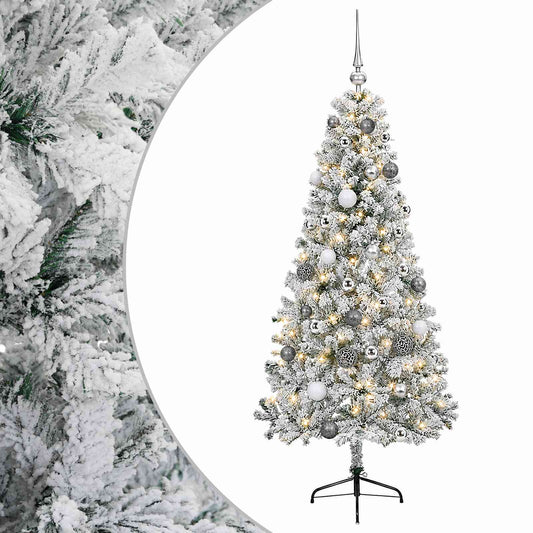 vidaXL Artificial Christmas Tree with Bauble 150 cm 150 LEDs 2