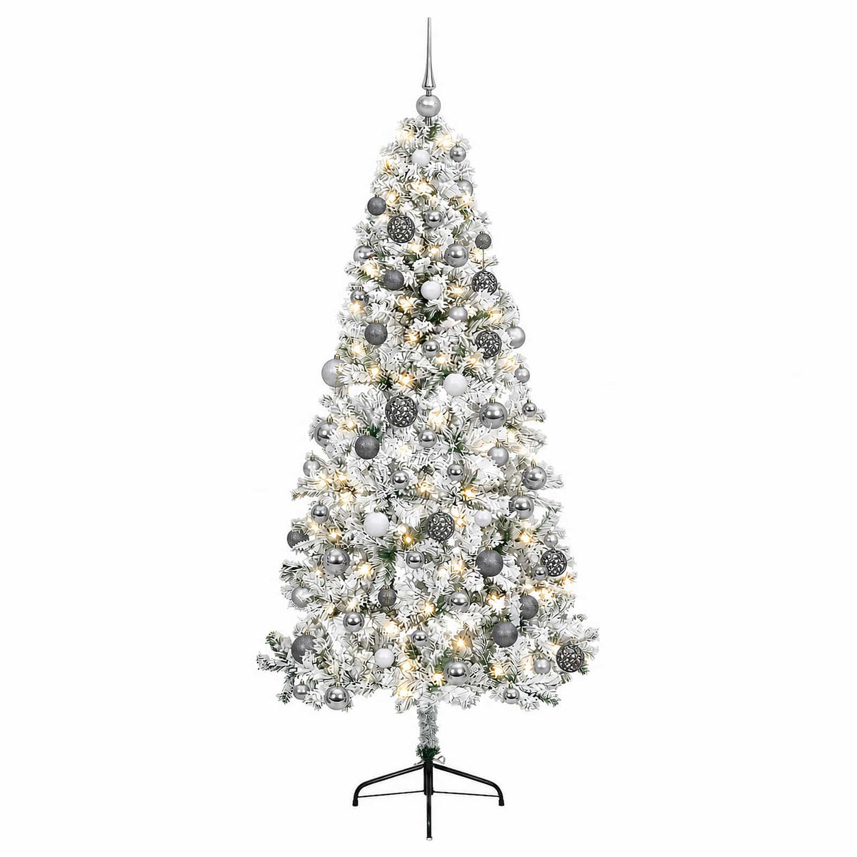 vidaXL Artificial Christmas Tree with Bauble 210 cm 300 LEDs 4