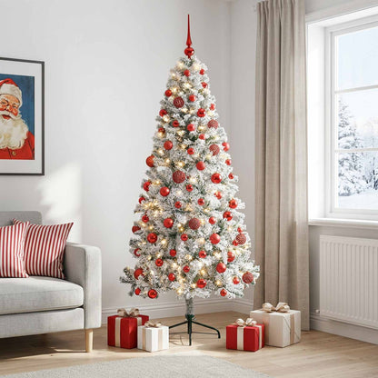vidaXL Artificial Christmas Tree with Bauble 210 cm 300 LEDs 1