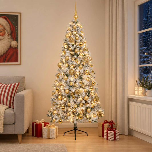 vidaXL Artificial Christmas Tree with Bauble 210 cm 300 LEDs 1