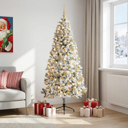 vidaXL Artificial Christmas Tree with Bauble 210 cm 300 LEDs 3