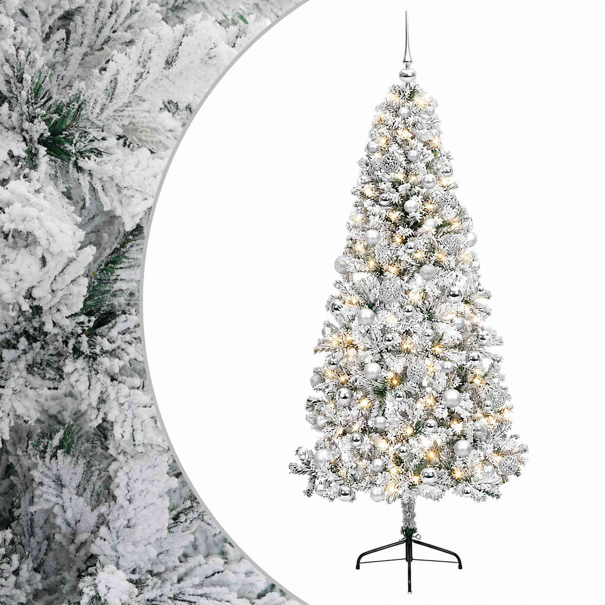 vidaXL Artificial Christmas Tree with Bauble 210 cm 300 LEDs 2