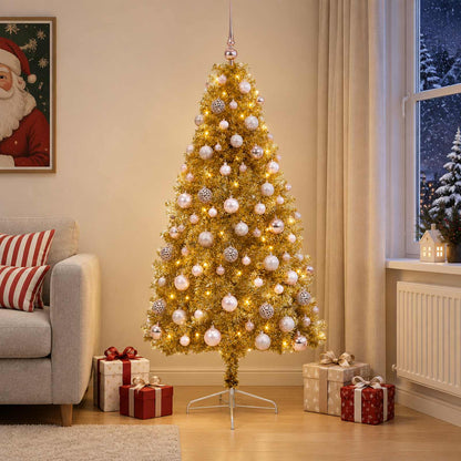 vidaXL Artificial Christmas Tree with Bauble 210 cm 300 LEDs 1