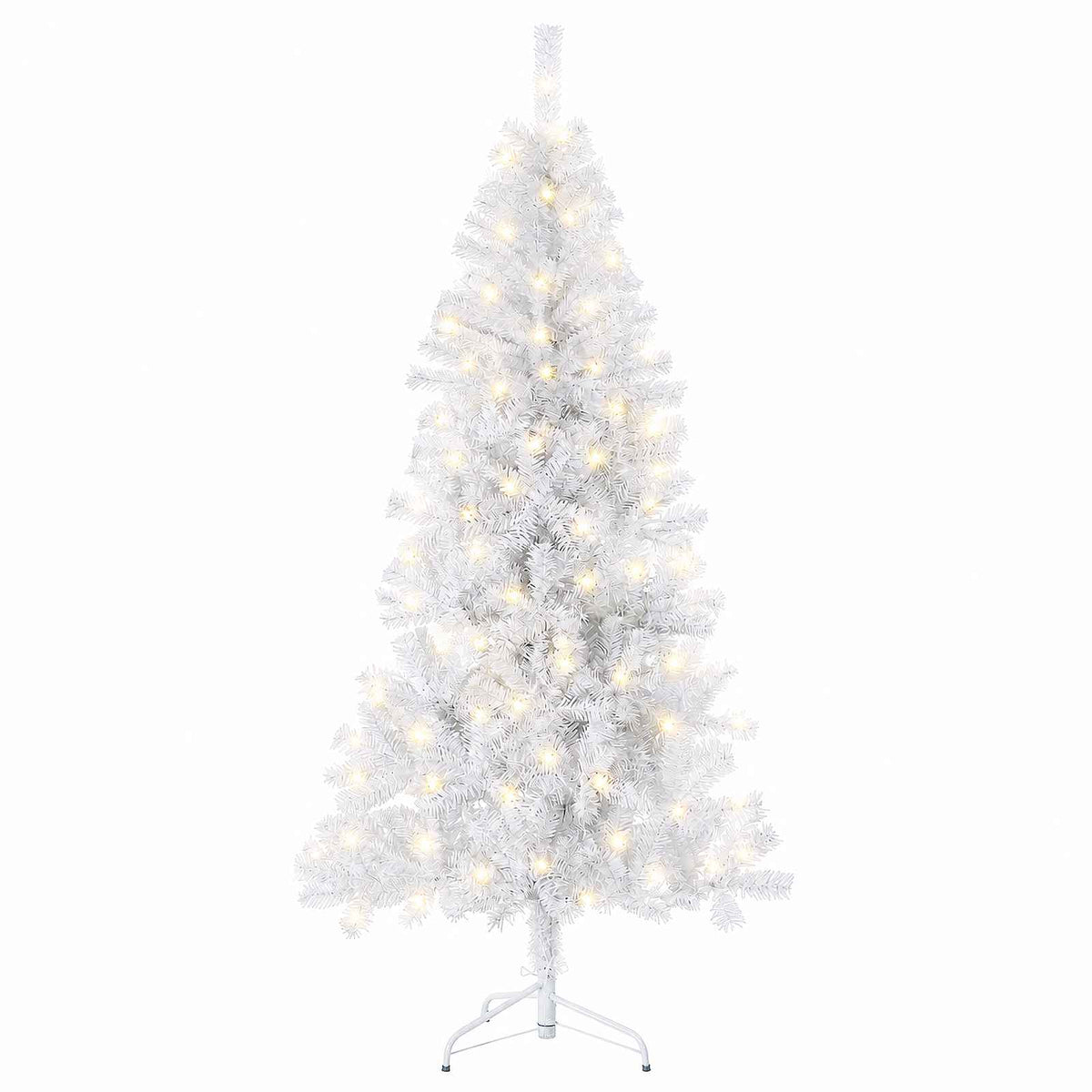 vidaXL Artificial Hinged Christmas Tree 150 cm 150 LEDs Warm White 4