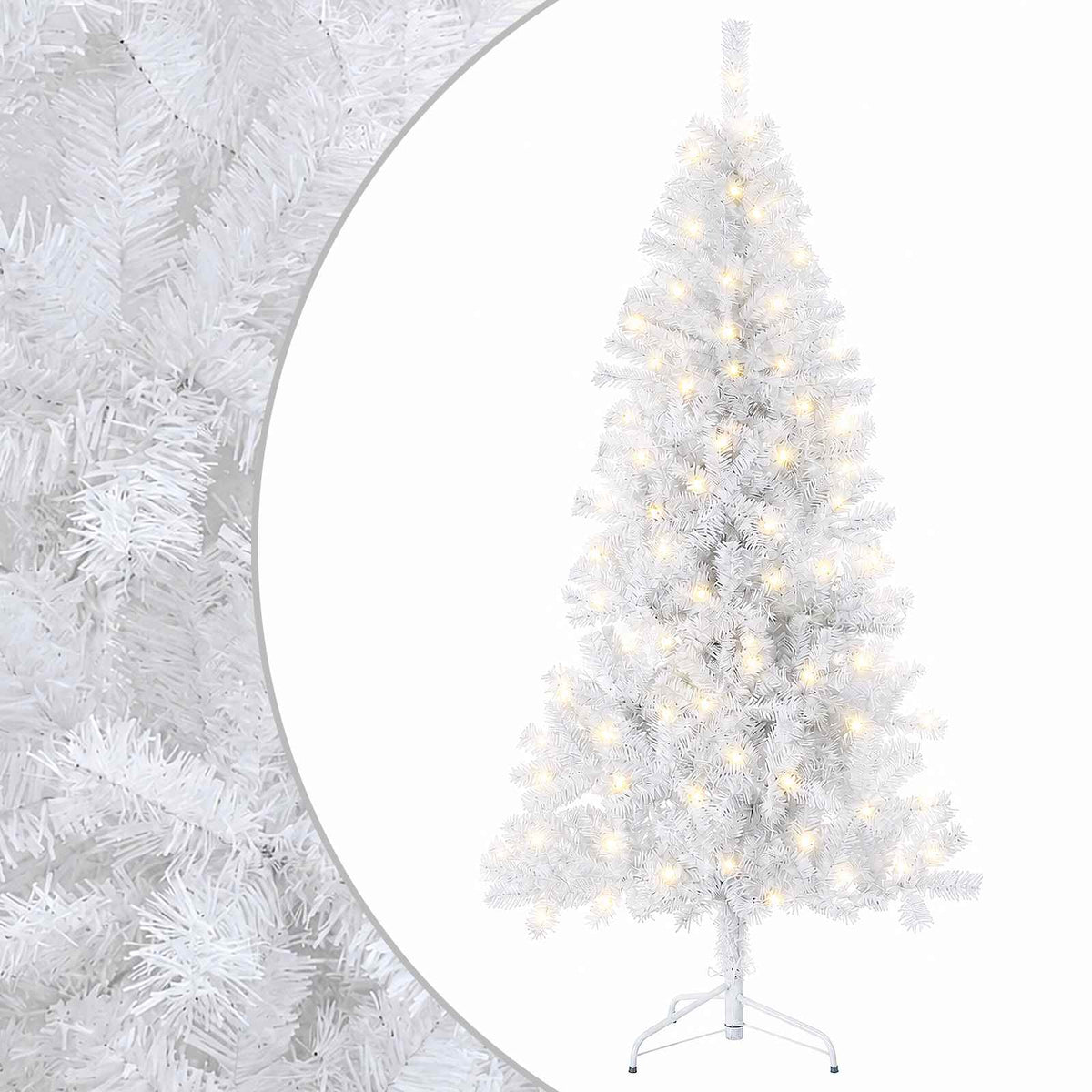 vidaXL Artificial Hinged Christmas Tree 240 cm 300 LEDs Warm White 2