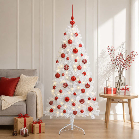 vidaXL Artificial Hinged Christmas Tree 150 cm 150 LEDs Warm White 1