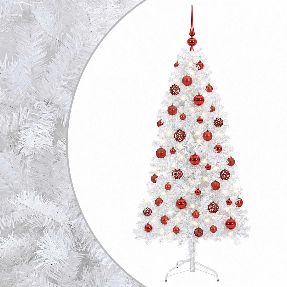 vidaXL Artificial Hinged Christmas Tree 150 cm 150 LEDs Warm White 2
