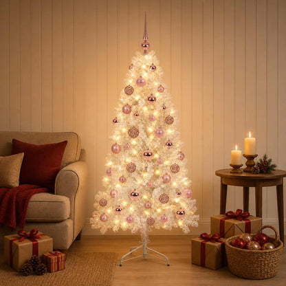 vidaXL Artificial Hinged Christmas Tree 150 cm 150 LEDs Warm White 1