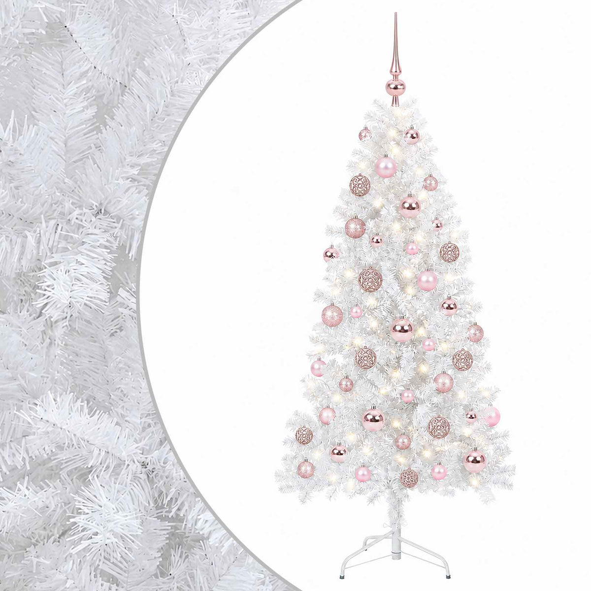 vidaXL Artificial Hinged Christmas Tree 150 cm 150 LEDs Warm White 2