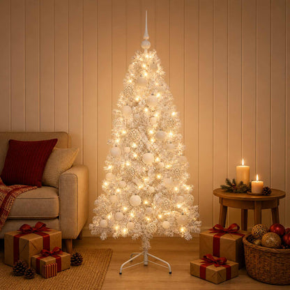 vidaXL Artificial Hinged Christmas Tree 150 cm 150 LEDs Warm White 1