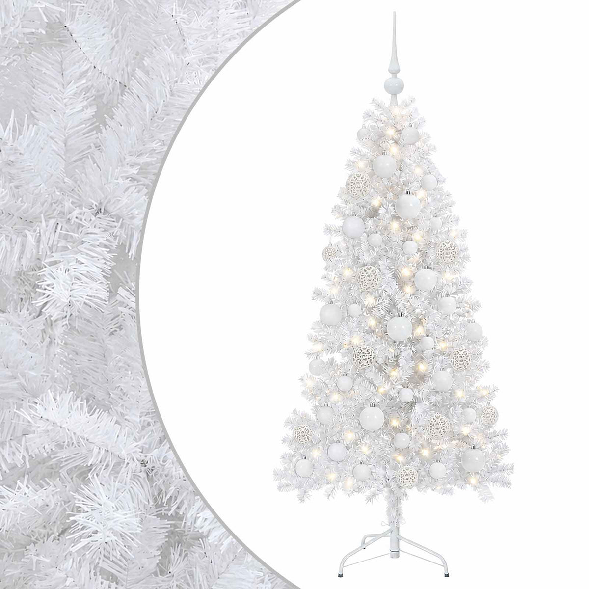 vidaXL Artificial Hinged Christmas Tree 150 cm 150 LEDs Warm White 2