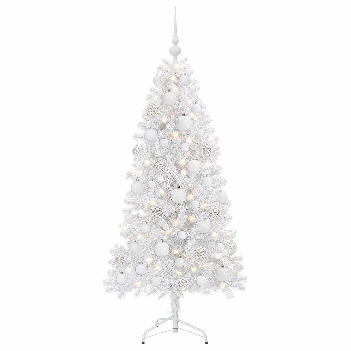 vidaXL Artificial Hinged Christmas Tree 150 cm 150 LEDs Warm White 4