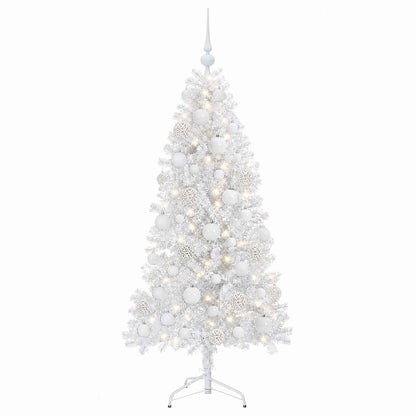 vidaXL Artificial Hinged Christmas Tree 150 cm 150 LEDs Warm White 4