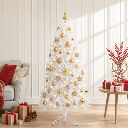 vidaXL Artificial Hinged Christmas Tree 150 cm 150 LEDs Warm White 1