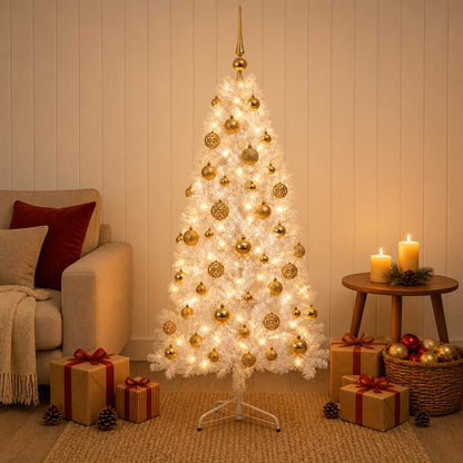 vidaXL Artificial Hinged Christmas Tree 150 cm 150 LEDs Warm White 3