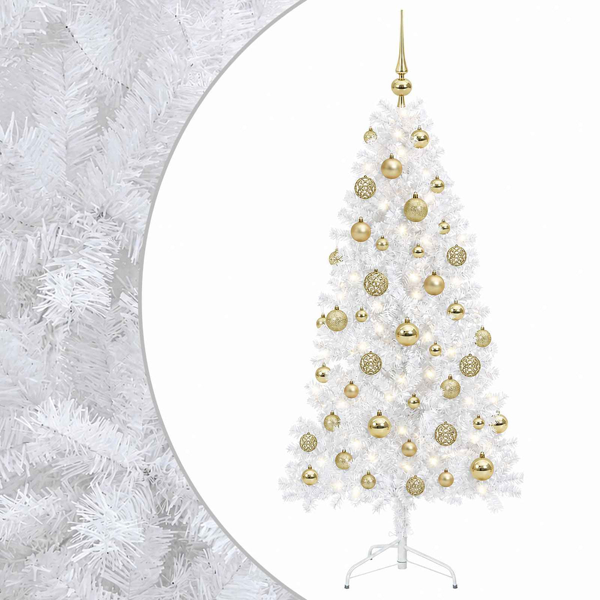 vidaXL Artificial Hinged Christmas Tree 150 cm 150 LEDs Warm White 2