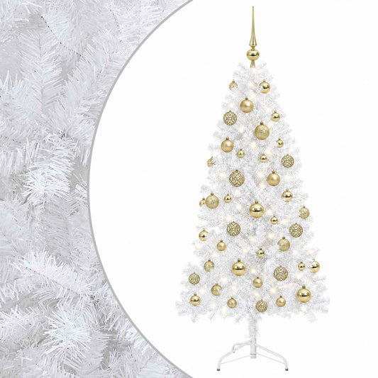 vidaXL Artificial Hinged Christmas Tree 150 cm 150 LEDs Warm White 2