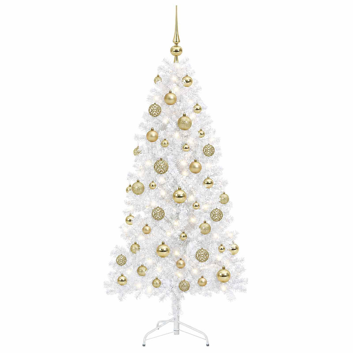 vidaXL Artificial Hinged Christmas Tree 150 cm 150 LEDs Warm White 4