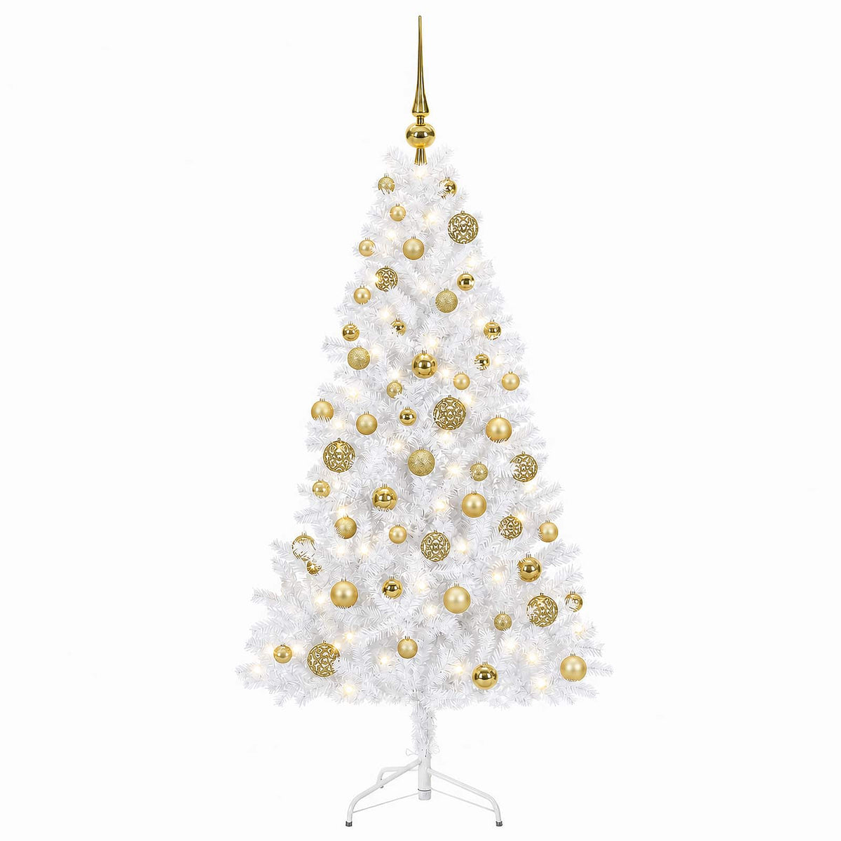 vidaXL Artificial Christmas Tree with Bauble 210 cm 300 LEDs 4