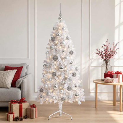 vidaXL Artificial Hinged Christmas Tree 150 cm 150 LEDs Warm White 1