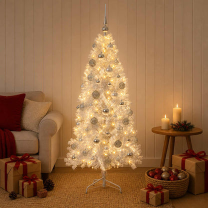 vidaXL Artificial Hinged Christmas Tree 150 cm 150 LEDs Warm White 3