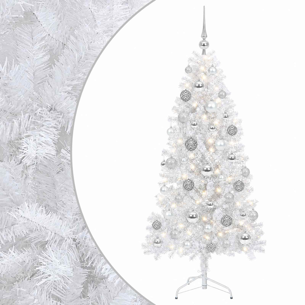vidaXL Artificial Hinged Christmas Tree 150 cm 150 LEDs Warm White 2