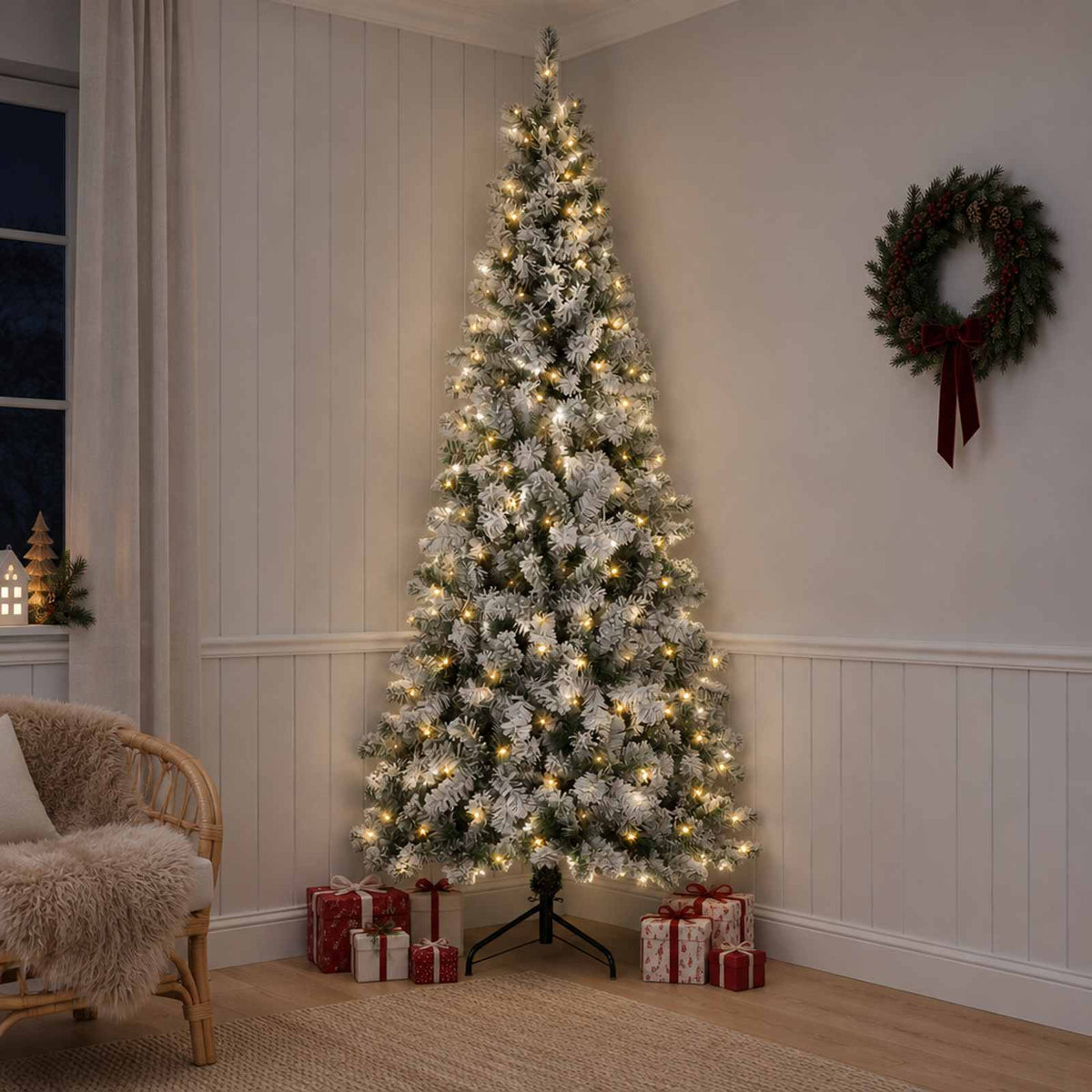 Artificial Christmas Tree with Bauble 300 LEDs 240 cm with LEDs