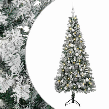 vidaXL Artificial Christmas Tree with Bauble 150 cm 150 LEDs 2