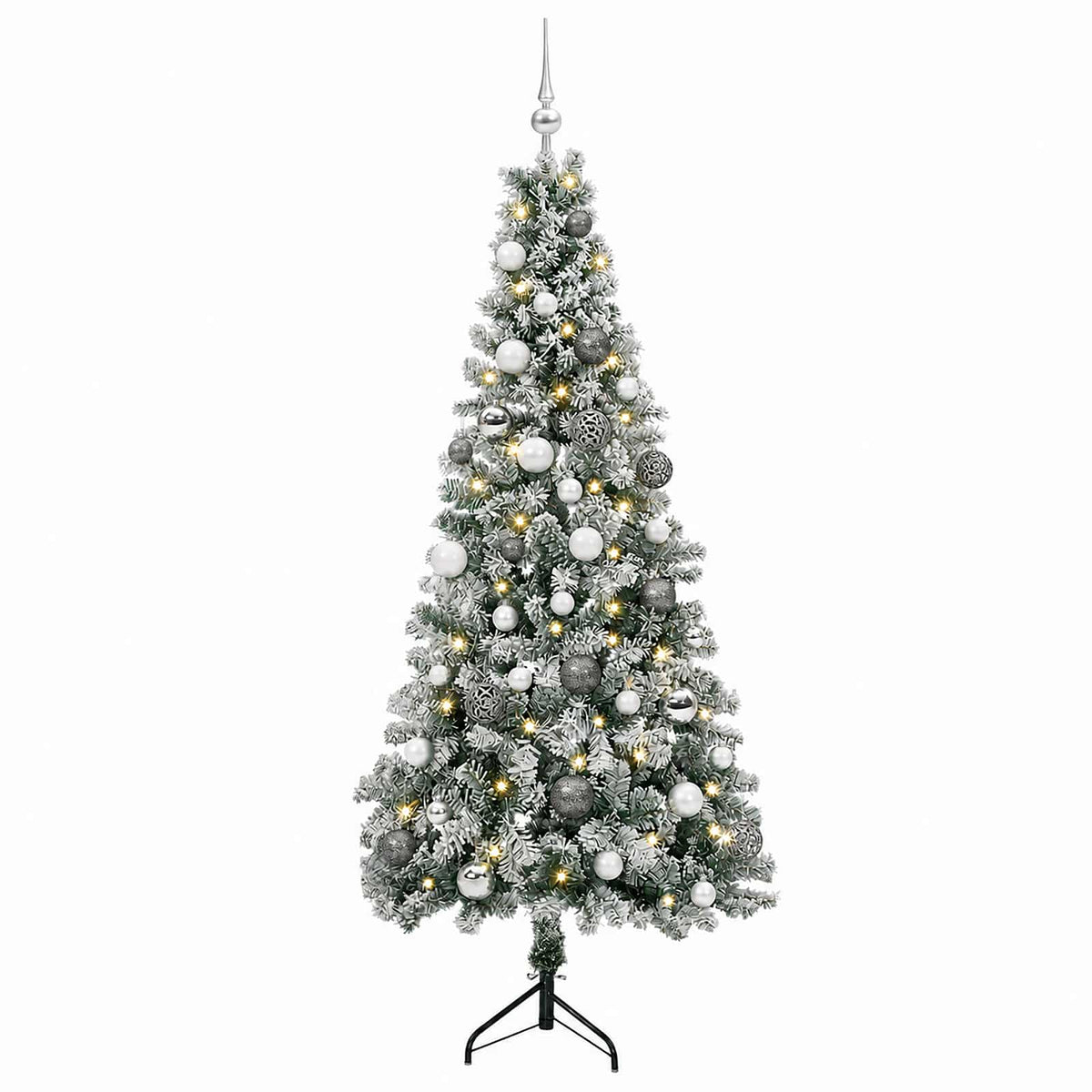 vidaXL Artificial Christmas Tree with Bauble 150 cm 150 LEDs 4