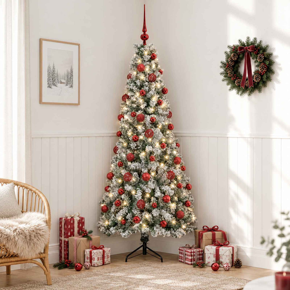 vidaXL Artificial Christmas Tree with Bauble 240 cm 300 LEDs 3