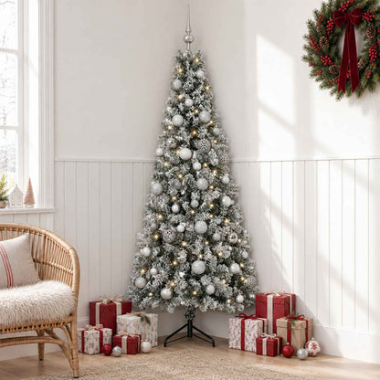 Artificial Christmas Tree with Bauble 150 LEDs 120 cm with LEDs & silver balls