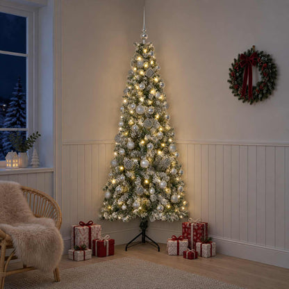 vidaXL Artificial Christmas Tree with Bauble 240 cm 300 LEDs 1