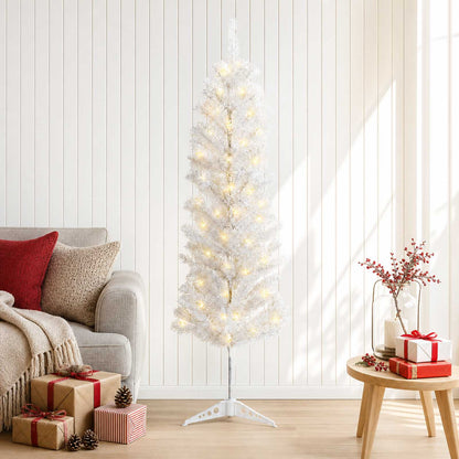 Artificial Slim Christmas Tree with Bauble 150 LEDs 150 cm with LEDs