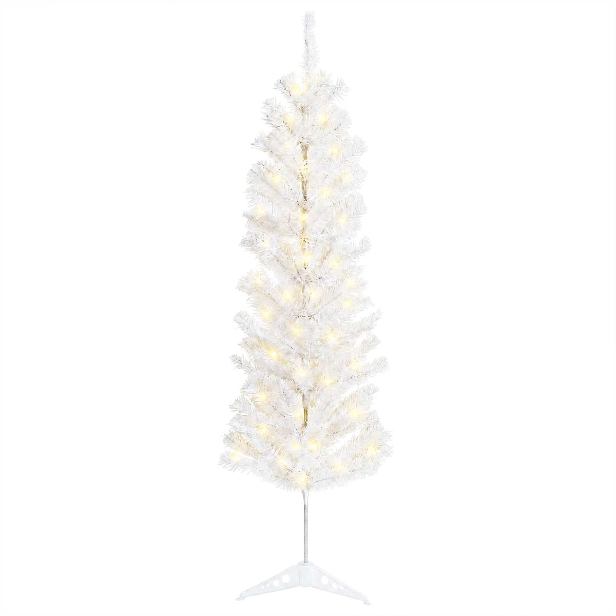 Artificial Slim Christmas Tree with Bauble 150 LEDs 150 cm with LEDs