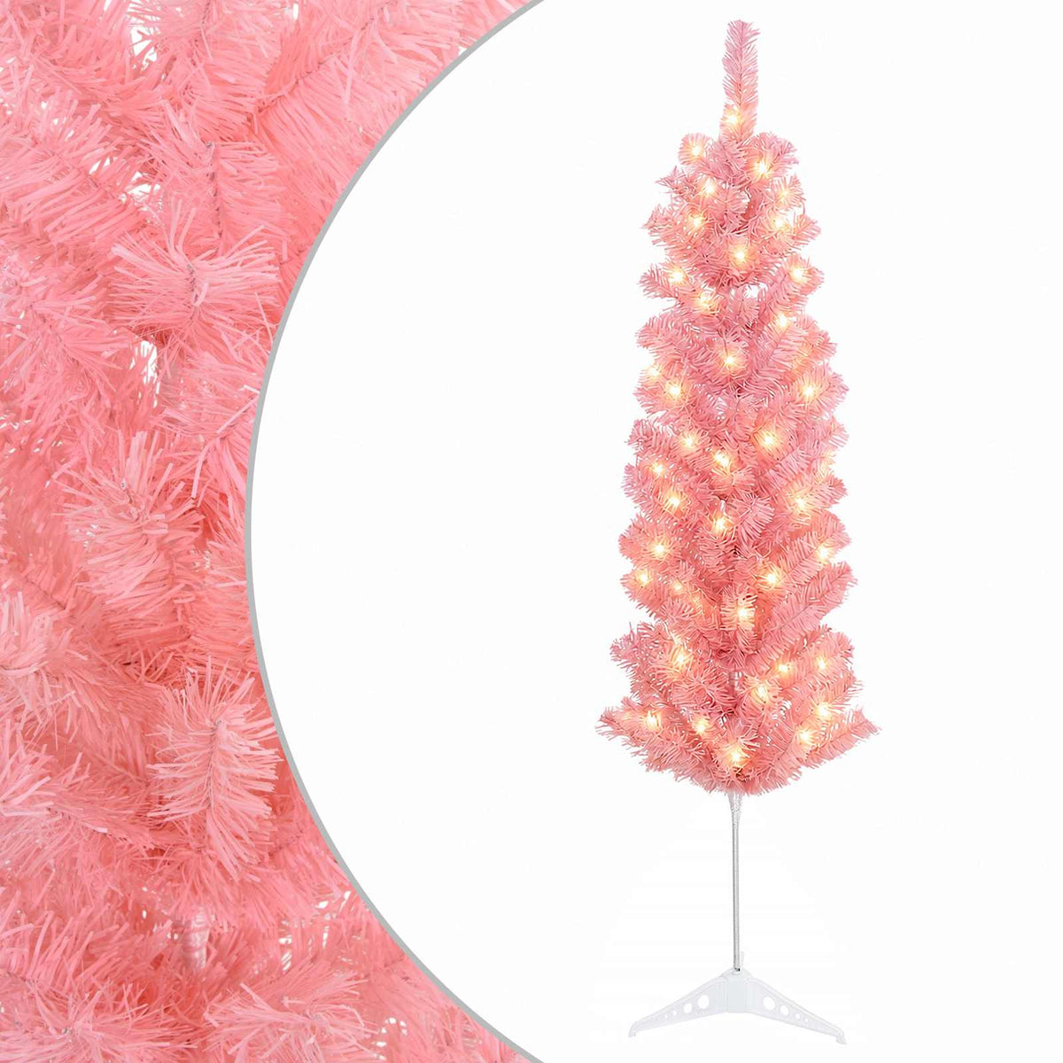 Artificial Slim Christmas Tree with Bauble 150 LEDs 120 cm with LEDs