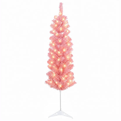 Artificial Slim Christmas Tree with Bauble 150 LEDs 120 cm with LEDs