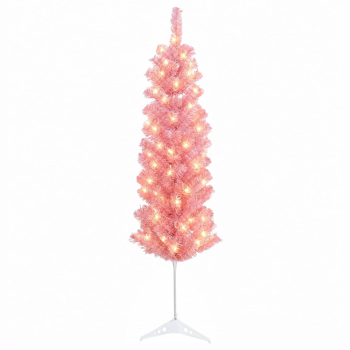 Artificial Slim Christmas Tree with Bauble 150 LEDs 150 cm with LEDs