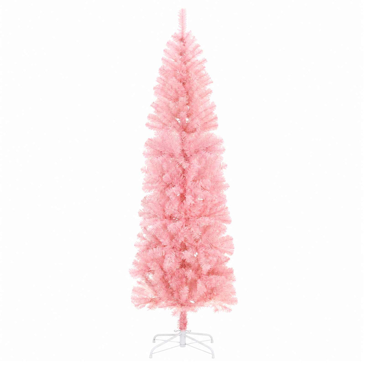 Artificial Slim Christmas Tree with Bauble 300 LEDs 240 cm with LEDs